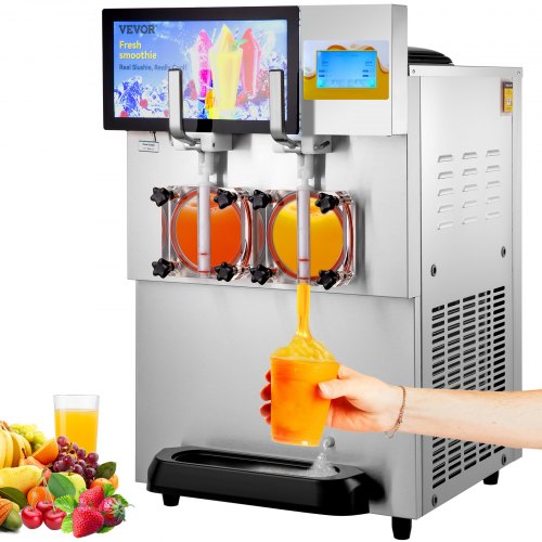 8L / 2.1 Gal Double Bowl Commercial Slushy Machine Margarita Smoothie Frozen Drink