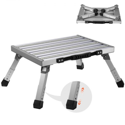 Step Stool 1-Step 150KG Capacity, Folding Alumium Alloy Step Ladder Adjustable Height, Portable Toddler Step Stools for Adults, Non-Slip Sturdy Step Ladders for Office, RVs, Bathrooms,Bedrooms