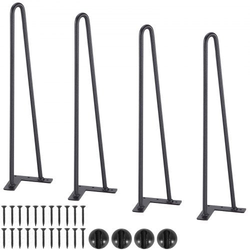 482.6MM Hairpin Furniture Legs, Metal Home DIY Projects for Nightstand, Coffee Table, Desk, 226.8KG Load Capacity with Rubber Floor Protectors, Metal Heavy Duty Sturdy Modern Table Legs, 4PCS