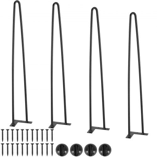 711.2MM Hairpin Furniture Legs, Metal Home DIY Projects for Nightstand, Coffee Table, Desk, 226.8KG Load Capacity with Rubber Floor Protectors, Metal Heavy Duty Sturdy Modern Table Legs, 4PCS