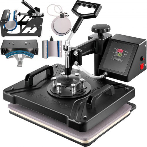 Heat Press 6 in 1 Heat Press Machine 38x30cm T-shirt Press Mug Printing Machine Multifuctional Heat Transfer Machine for T-shirt Mug Hat Plate Sublimation Printing