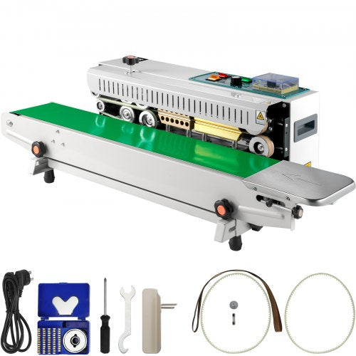 FR-900 Auto Horizontal Continuous Plastic Bag Band Sealing Machine Sealer 0-12M/min Adjustable Sealing Speed Commercial Bag Sealers
