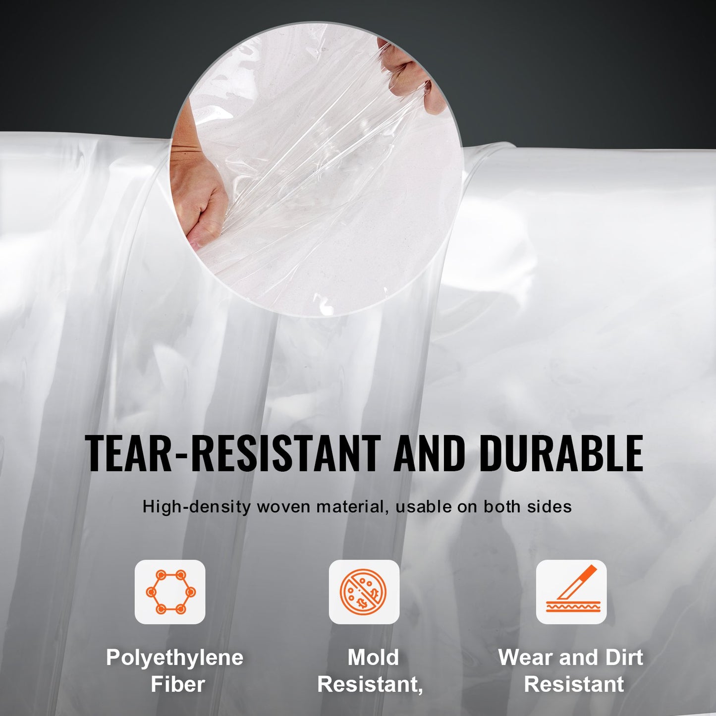 Clear Vinyl Tarp 9.8 x 13.1 ft Clear Vinyl Patio Enclosure with Grommets