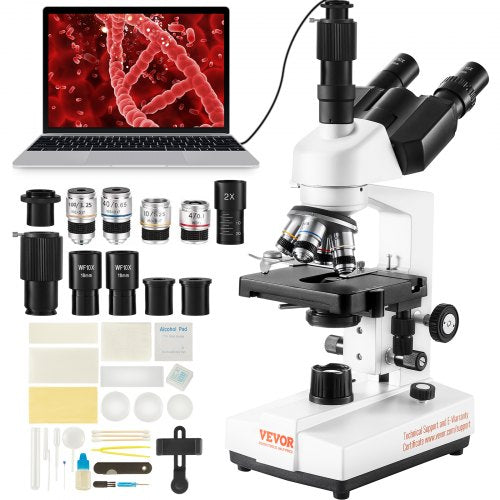 Compound Trinocular Microscope 40X-5000X Two-Layer Mechanical Stage