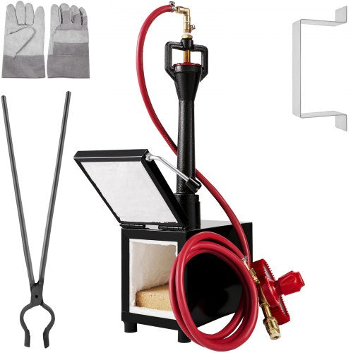 Gas Propane Forge Furnace Burner Portable Single Burner Metal Tool Making