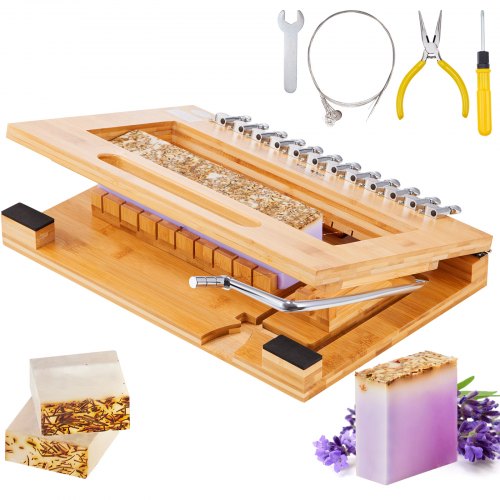 Soap Cutter, Cut 1-12 Bars, Precisely and Accurately Cut 1 Inch Bars, Bamboo Soap Slicer With Steel Wire, Multi Handmade Soap Wire Cutter for Loaf Candles Cheese Butter DIY Making Tool