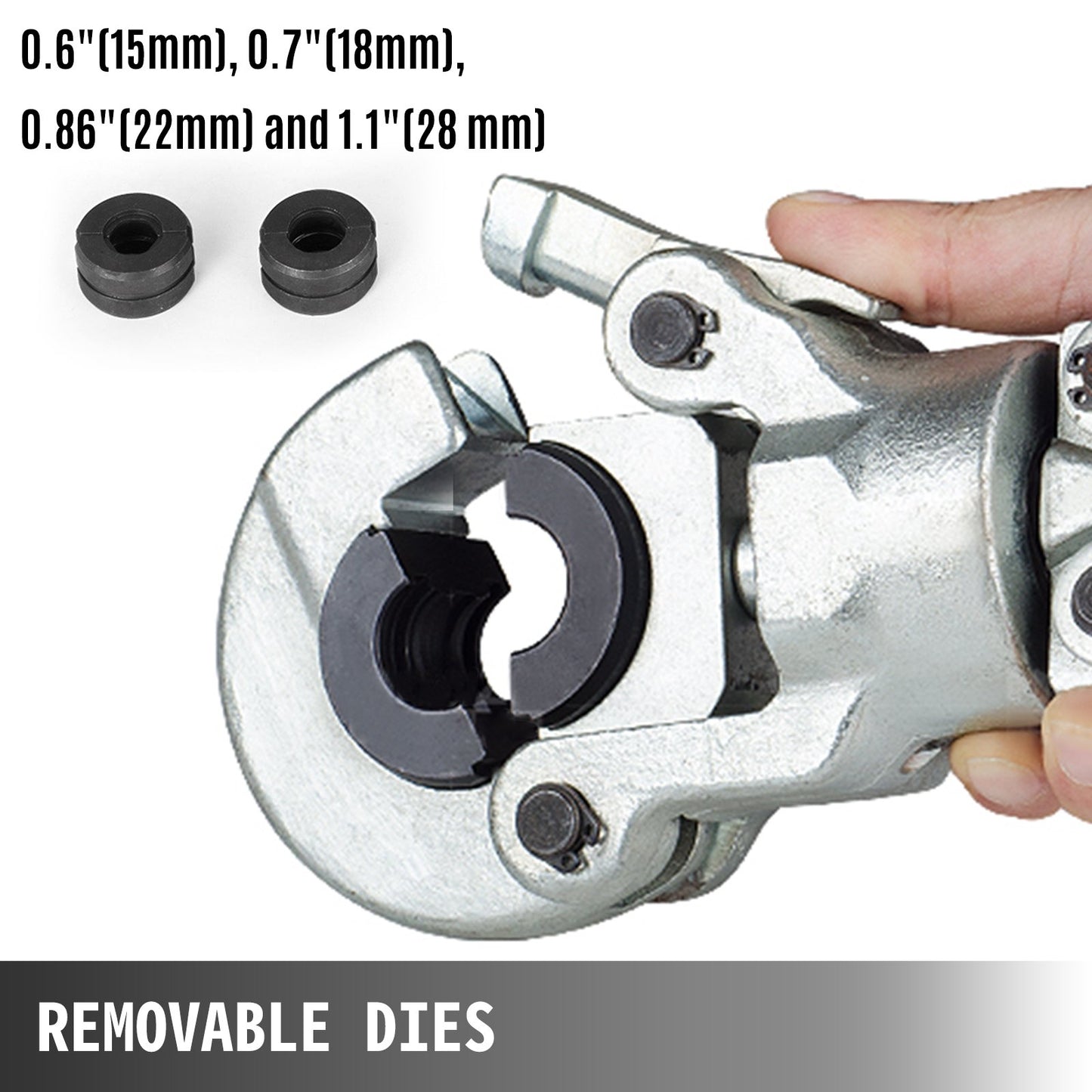?15-28Mm Hydraulic Pipe Crimping Tool from 15 to 28 Mm, 6 Ton Hydraulic Crimper Pliers with 4 Dies 15mm 18mm 22mm 28 mm for Crimping Copper & Stainless Steel Pipe W/V Types