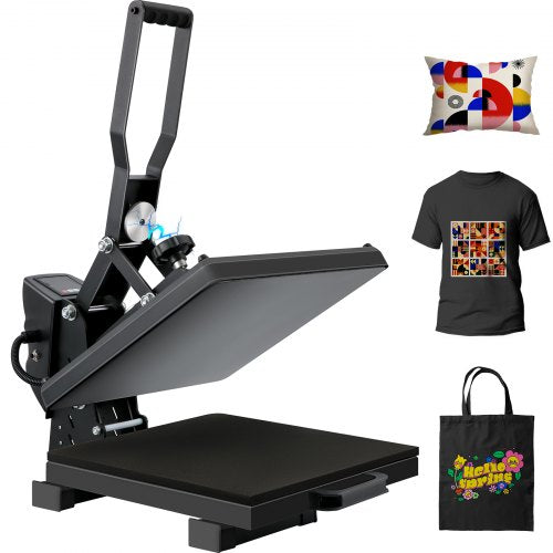Auto Heat Press, 15x15 Magnetic Semi-automatic Heat Press Machine, Digital Clamshell Sublimation Transfer Teflon Coated, Heat Printing Press DIY T-shirts Canvas Bags Pads Photos 220V