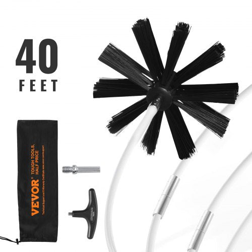 12.2M Dryer Vent Cleaner Kit, 29 Pieces Duct Cleaning Brush, Reinforced Nylon Dryer Vent Brush, Dryer Cleaning Tools Lint Remover with Flexible Lint Trap Brush, Clamp Connectors