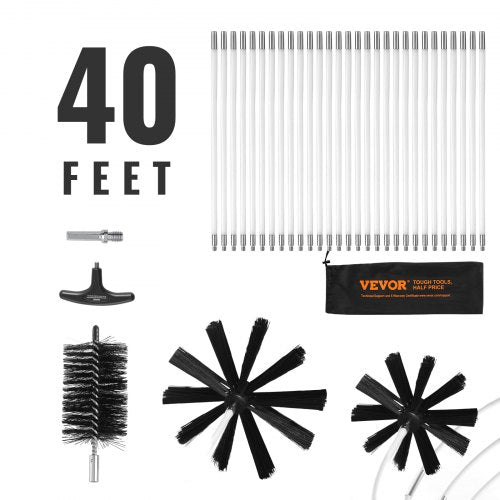 29 Pieces 12.2M Dryer Vent Cleaner Kit, Include 3 Different Sizes Flexible Lint Trap Brush, Reinforced Nylon Duct Cleaning Dryer Vent Brush, Dryer Cleaning Kit with Clamp Connectors