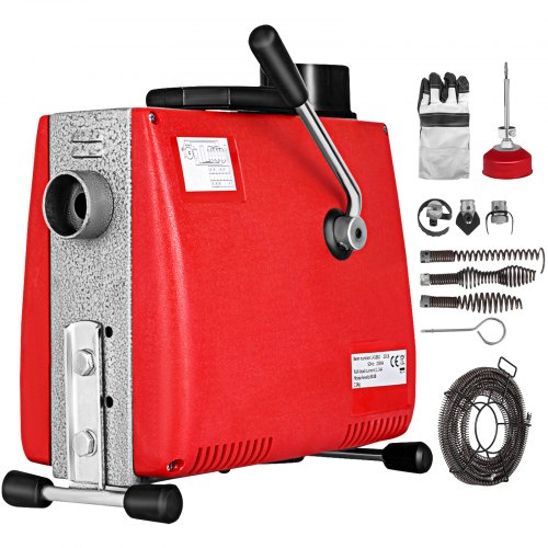 Drain Auger Set Pipe Unblocker Blocked Plug Drain Hole Unblocker Sink Drain Waste 250W for Tub Toilet