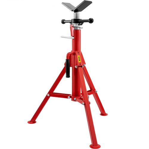 V Head Pipe Stand 1/8"-12" Capacity, Adjustable Height 24"-42", Pipe Jack Stands 2500 lb. Load Capacity, Portable Folding Pipe Stands, Carbon Steel Body More Durable