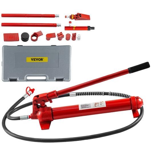 12 Ton Porta Power Kit 1.4m Oil Hose Hydraulic Car Jack Ram Autobody Frame Repair Power Tools for Automobile Repairing and Hydraulic Equipment Construction