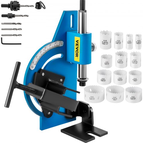 Tube Notcher Kit 60 Degree Pipe Tubing Notcher w/18 Pc Bi-Metal Hole Saw?3/4" -3-1/4" with Case Tubing and Pipe Notcher 4 Drills Tube Notcher Tool for cutting holes through Metal, Wood, Plastic.