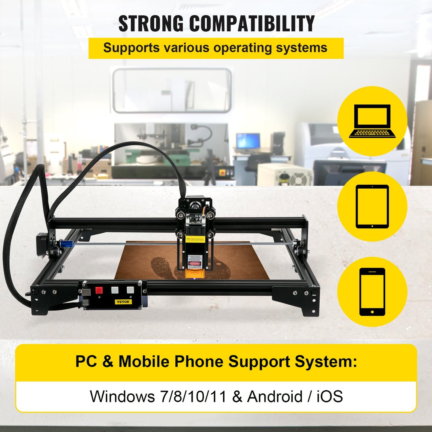 Desktop Laser Engraver 16.1"x15.7" Large Engraving Area 5.5W Laser Power