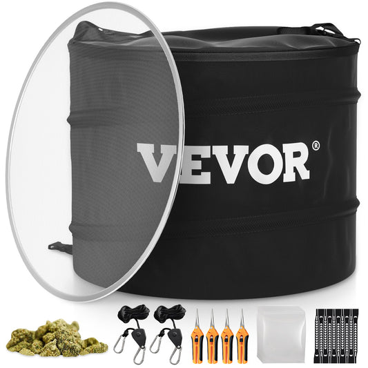 Dry Trimming Kit, 3.2 lbs Lightweight Bud Trimmer, Bundle with 1 Trim Bag, 4 Scissors, 1 Pair of Ratchet Hangers, 10 Pack of Turkey Bags and 10 Zip Ties, for Leaves, Buds, and Flowers, Black
