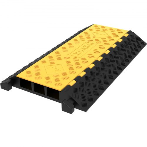 3 Channel Rubber Cable Protector Ramp 2 x 2.3 Inch Channel Heavy Duty Cable Wire Cord Cover Ramp Speed Bump Driveway Hose Cable Ramp Protective Cover