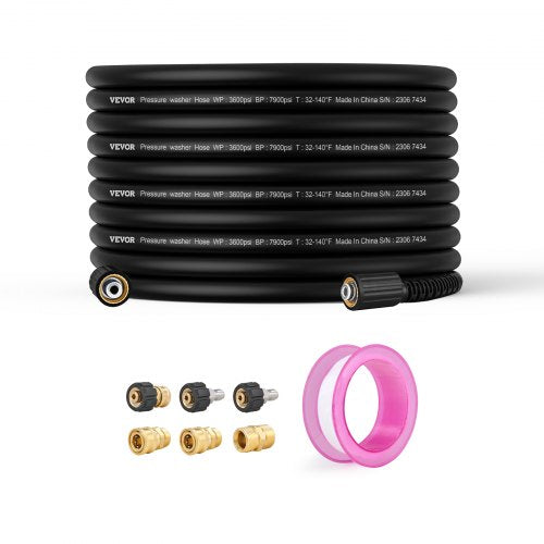 100FT 4200 PSI High Pressure Power Washer Hose 1/4" Quick Connection
