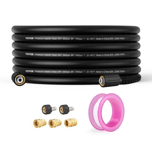 50 FT 3600 PSI High Pressure Power Washer Hose 1/4" Quick Connection