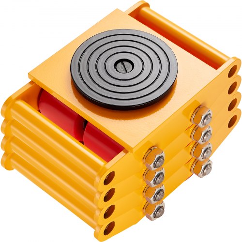 4PCS Machinery Skate Dolly, 17637LBS/8T Industrial Machinery Mover, Heavy Duty Carbon Steel Machinery Moving Skate with 4 PU Wheels and 360° Rotation Non-Slip Cap for Warehouse Workshop Factory