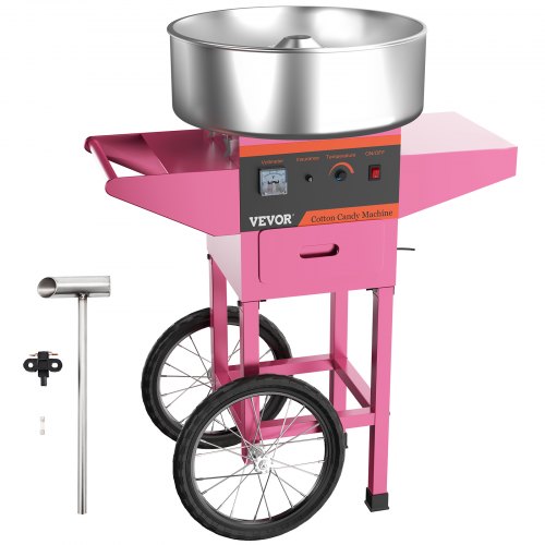 Candy Floss Maker Cart Commercial Candyfloss Machine Cart with Stainless Steel Tray Floss Machine Cart 21 Inch Food-grade Stainless Steel Bowl for Wedding Party Commercial Use