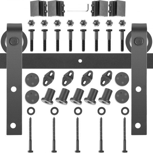 Sliding Barn Door Hardware Kit, 6FT Barn Door Kit, 330LBS Load-Bearing Double Barn Door Hardware Kit, Carbon Steel Barn Door Track, Darn Door for 1.37-1.77" Thickness & 3FT Wide Door Panel
