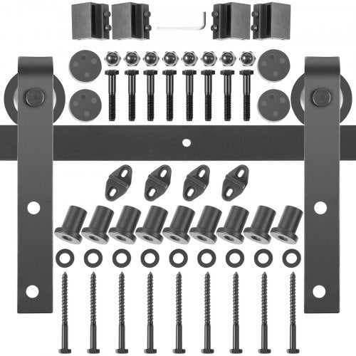 Sliding Barn Door Hardware Kit, 11FT Barn Door Kit, 330LBS Load-Bearing Double Barn Door Hardware Kit, Carbon Steel Barn Door Track, Darn Door for 1.57-1.77" Thickness & 5.5FT Wide Door Panel
