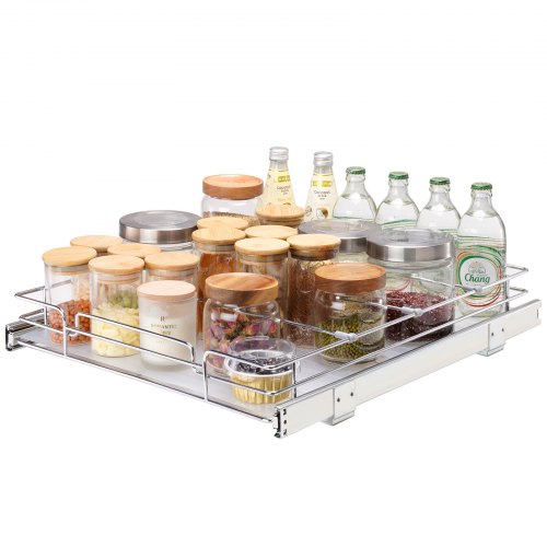 Pull Out Cabinet Under Sink Organizer 17 x 21 Inch Wire Drawer Basket
