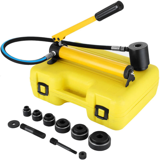 6 Die 10 Ton Hydraulic Knockout Punch 1/2" to 2" Hand Tool Cutter Driver Kit, Holesaw Set Cutter Tool Saw Electrical Conduit Metal Drill