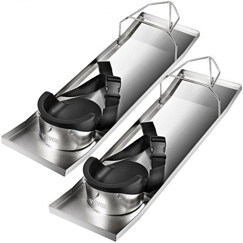 Concrete Knee Boards Slider Knee Boards 28” x 8” Kneeler Board Stainless Steel Kneedboards  Concrete Sliders Pair Moving Sliders w/ Concrete Knee Pads & Board Straps for Concrete Finishing