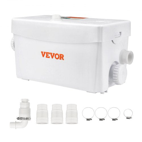 Macerator Pump, 350W, 6000 L/h Flow, 23 ft/7 m Head, Macerator Sewerage Sump Pump with 3 Water Inlets for Basement, Kitchen, Sink, Shower, Bathtub, Laundry Waste Water Disposal Upflush Machine