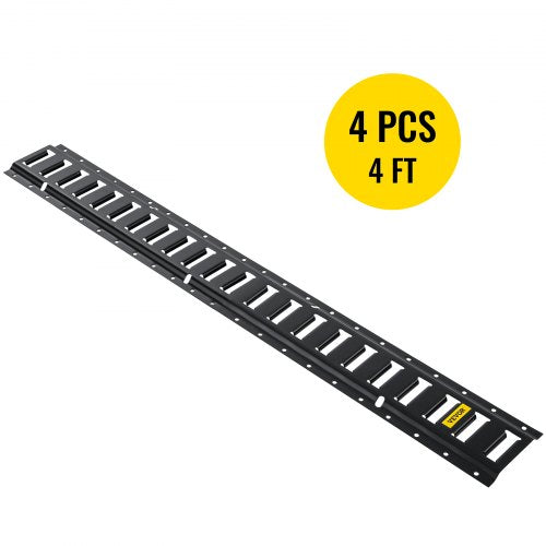 E-Track Tie-Down Rail, 4PCS 4-FT Steel Rails w/ Standard 1" x 2.5" Slots, Compatible with O and D Rings & Tie-Offs and Ratchet Straps & Hooked Chains, for Cargo and Heavy Equipment Securing