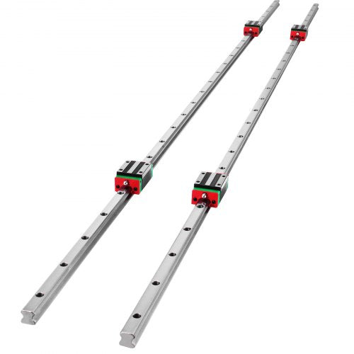 2X 15-1500mm Linear Guideway Rail with 4Pcs Pillow Block Carriage Bearing Block for 15mm Slotted Block Square Block Linear Rail Routers CNC Set