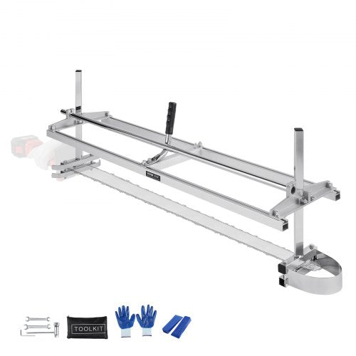 Chainsaw Mill, Portable Sawmill 14"-48" Guide Bar, Galvanized Steel Chainsaw Planking Mill with 0.2"-11.81" Cutting Thickness, Wood Lumber Cross Cutting Saw Mill for Builders and Woodworkers