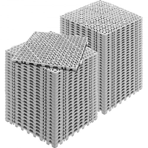 Interlocking Drainage Floor Mat 12" x 12" PVC Non-Slip Floor Tiles 55 Pack