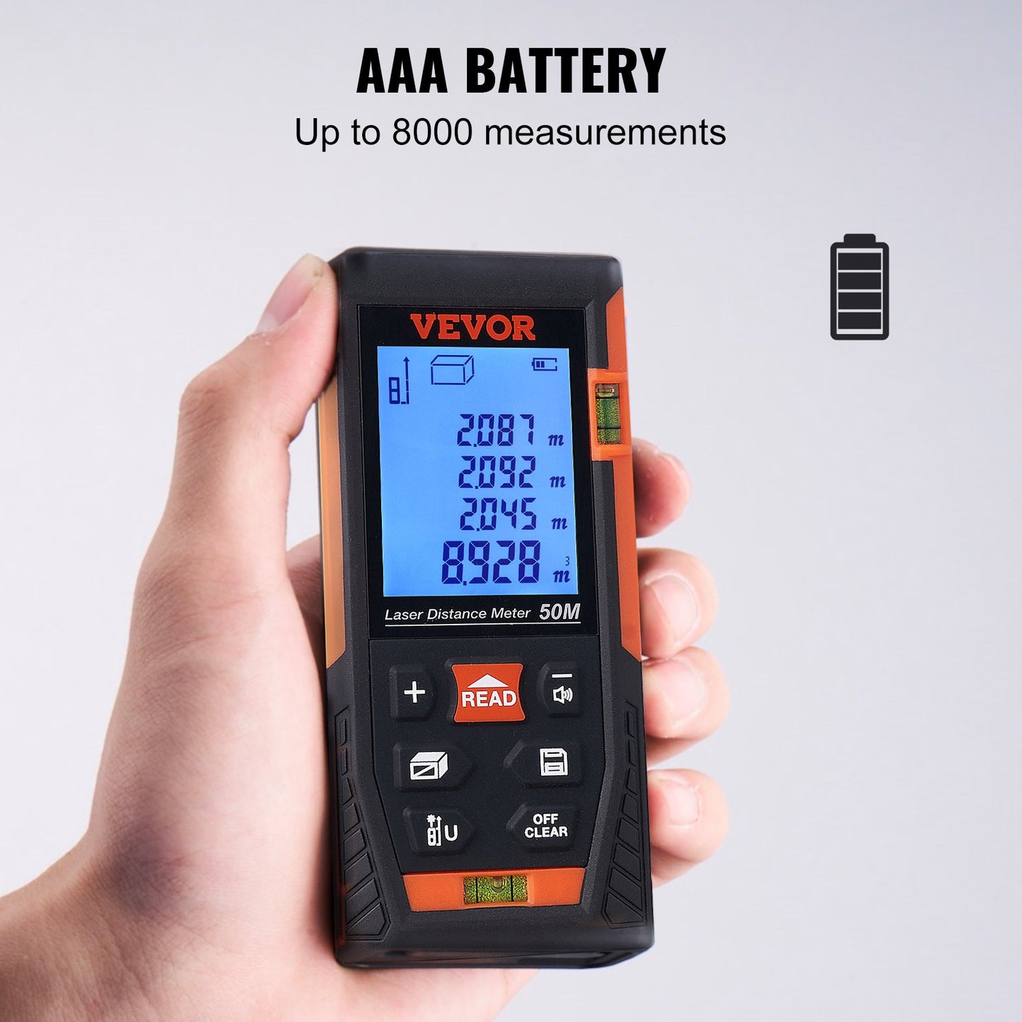 Laser Measure Laser Distance Meter 165 ft 1/16'' Area Volume Digital Tool