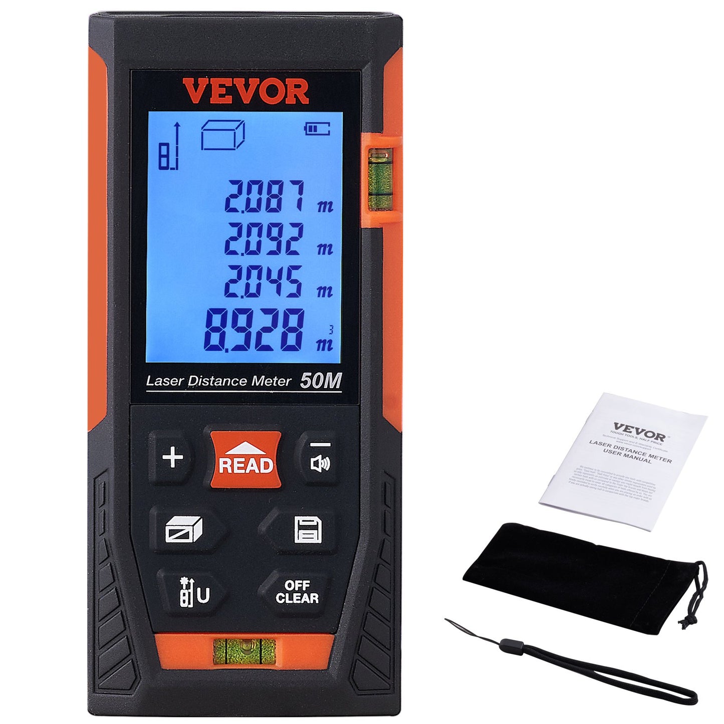 Laser Measure Laser Distance Meter 165 ft 1/16'' Area Volume Digital Tool