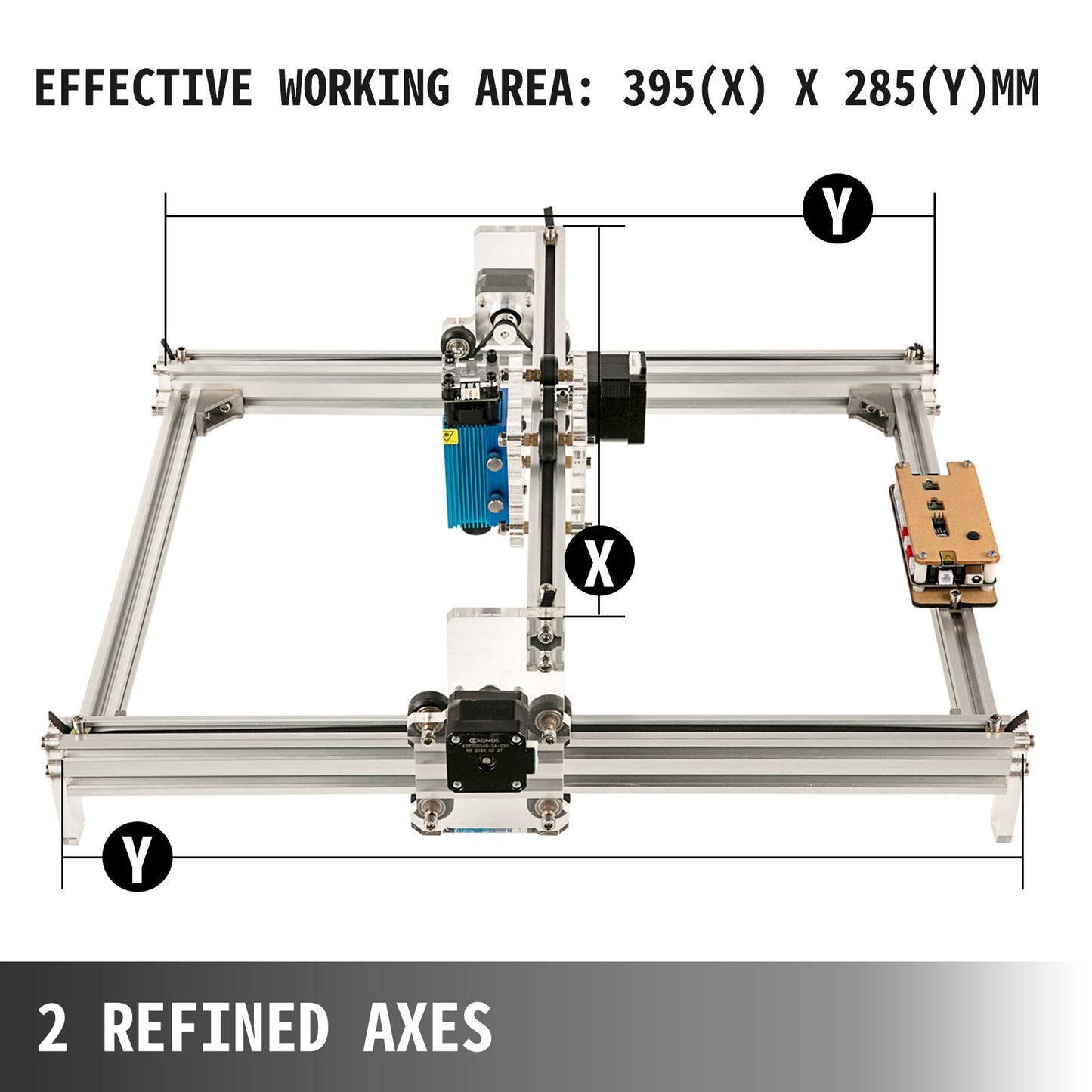 CNC 3040 500MW CNC Machine 395(X) x 285(Y)Mm Effective Working Area 3040 CNC Router Machine 0.1 mm Accuracy CNC Laser Engraver Machine with GRBL Control &  2 Axis Route for Carving Wood Plastic