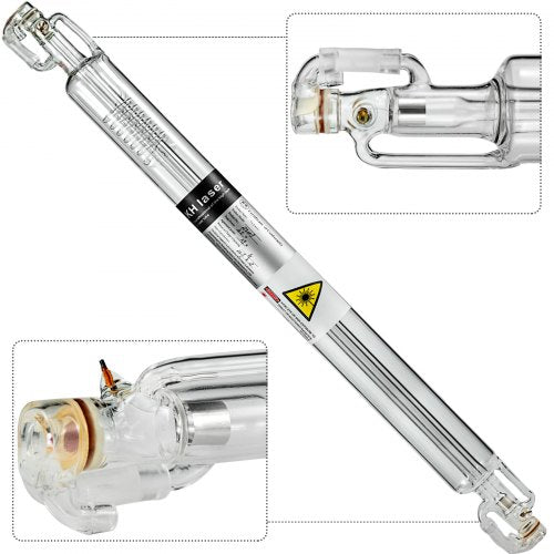 Laser Tube 50W CO2 Laser Tube 800mm Glass Laser Tube Professional Special Coating Technology Tube Laser Cutting Tube for Laser Engraving Machine and Cutting Machine