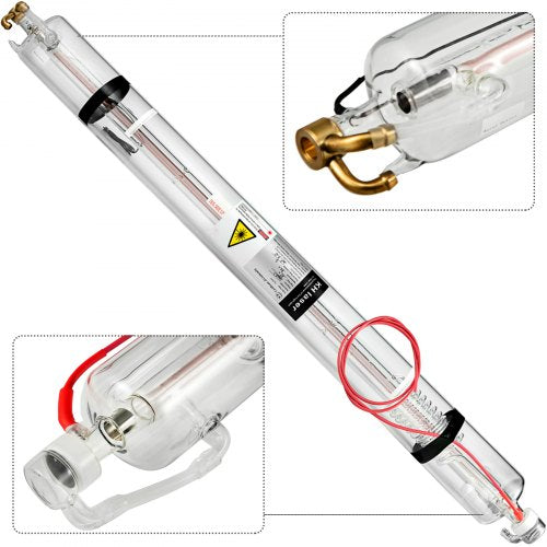 Laser Tube 80W CO2 Laser Tube 1230mm Glass Laser Tube Professional Special Coating Technology Tube Laser Cutting Tube for Laser Engraving Machine and Cutting Machine