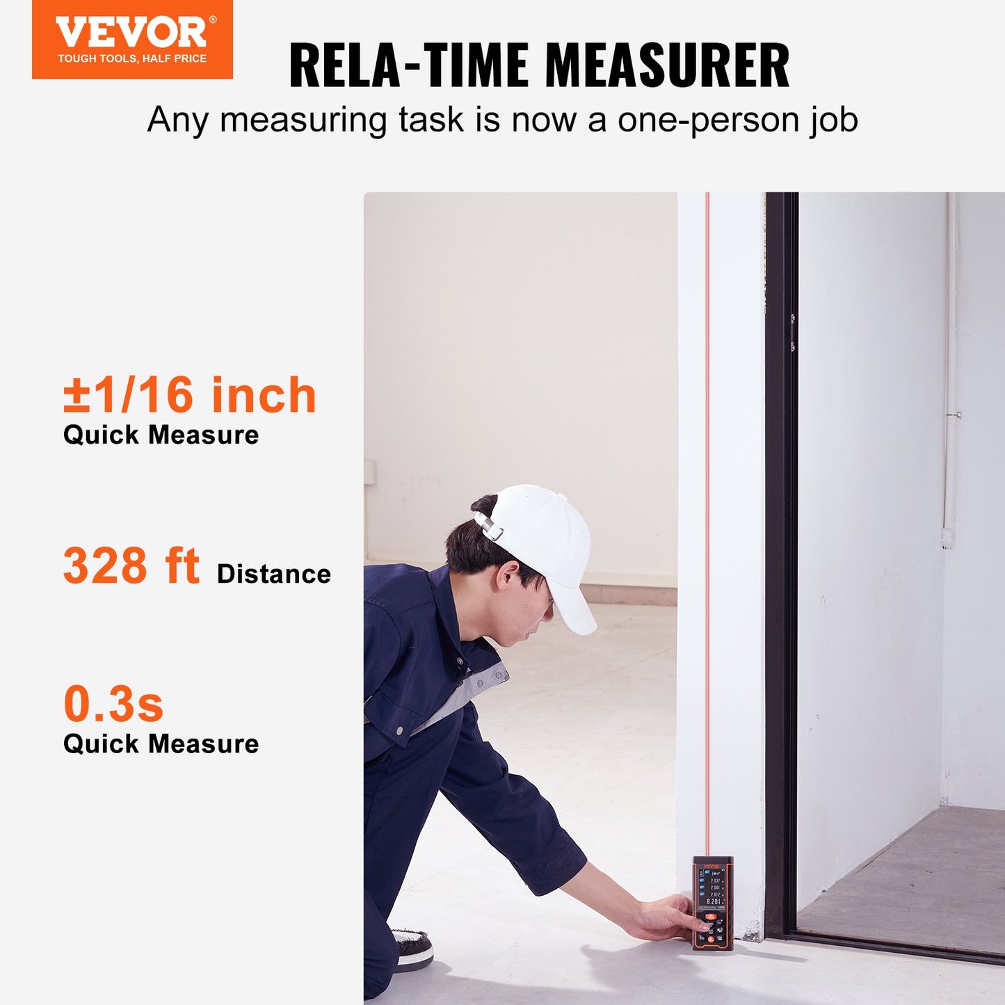 Laser Measure Laser Distance Meter 328 ft 1/16'' Area Volume Digital Tool