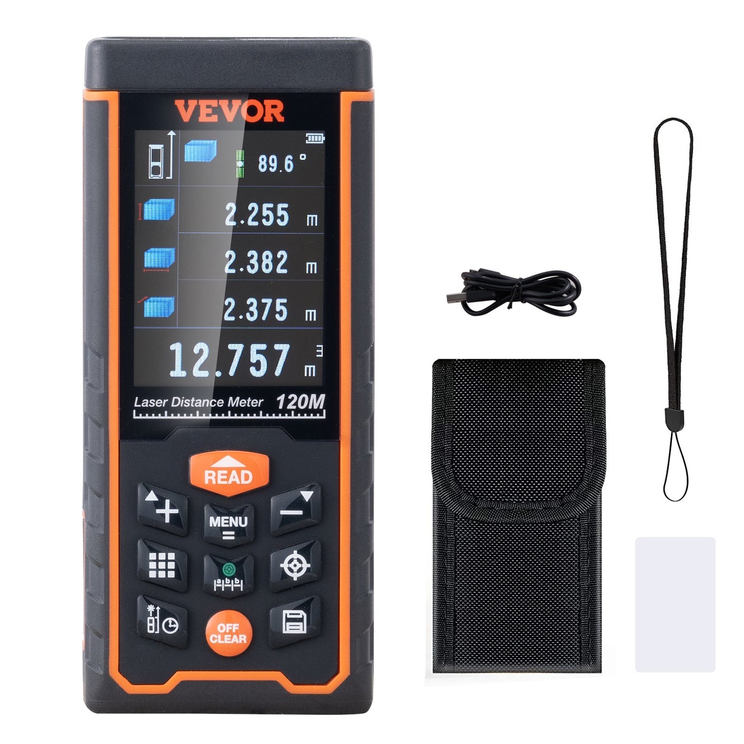 Laser Measure Laser Distance Meter 400 ft 1/16'' Area Volume Digital Tool