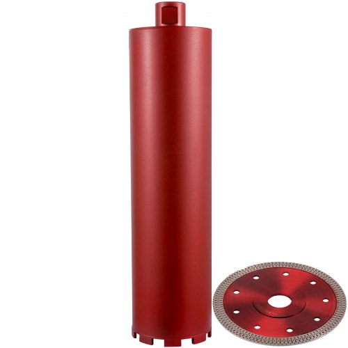Diamond Core Drill, 4"/101mm Diameter Core Drill Bit, 14"/355mm Concrete Core Drill Bit, 5/8"-11 Thread Core Bit, Dry/Wet Drill Core Bits w/ a Blade, Diamond Wet Coring Bit For Concrete Brick