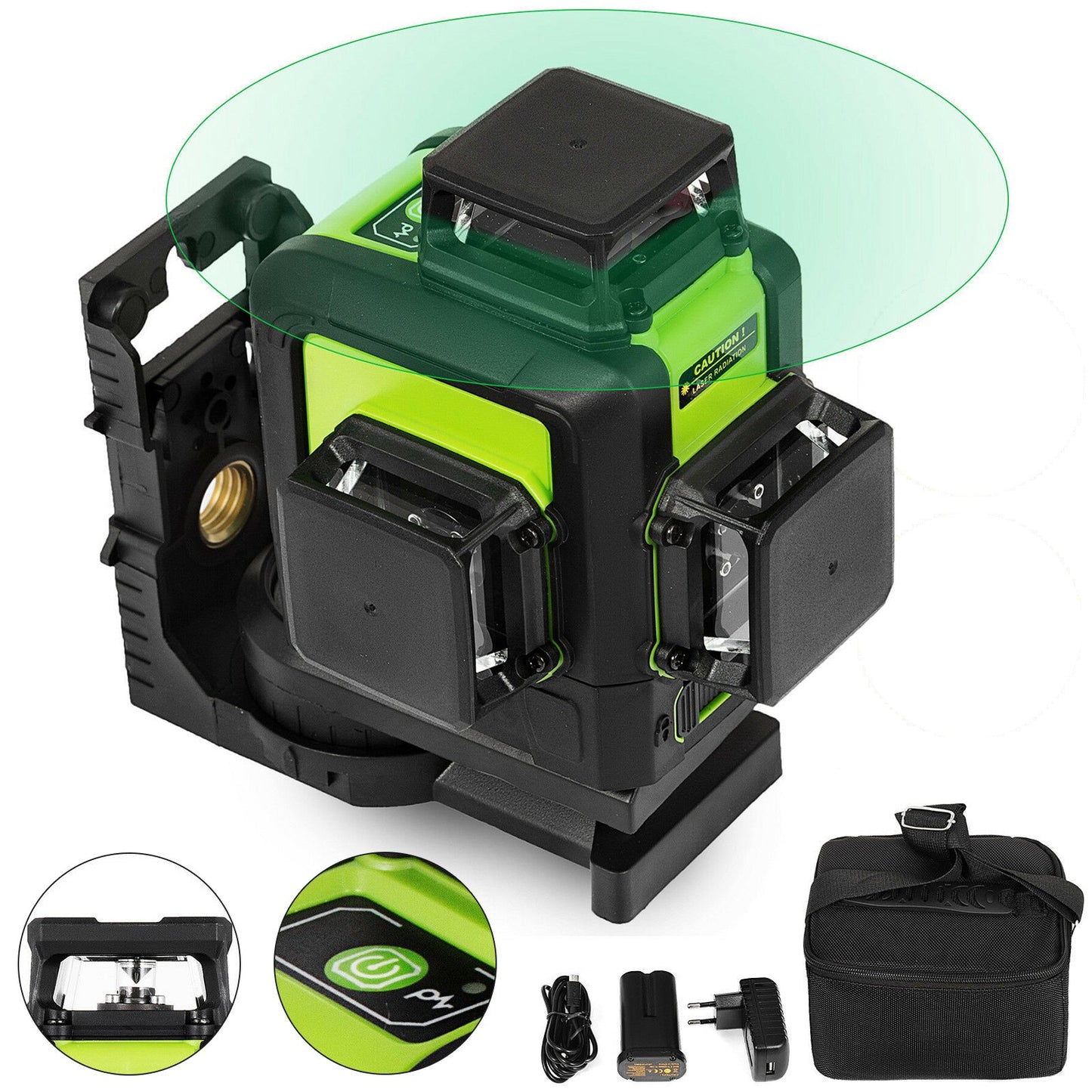 12 Lines Self-Leveling 903CG Rotary Laser Level Kit 360°Rotatable Horizontal & Vertical Cross Line Rotating Laser Kit