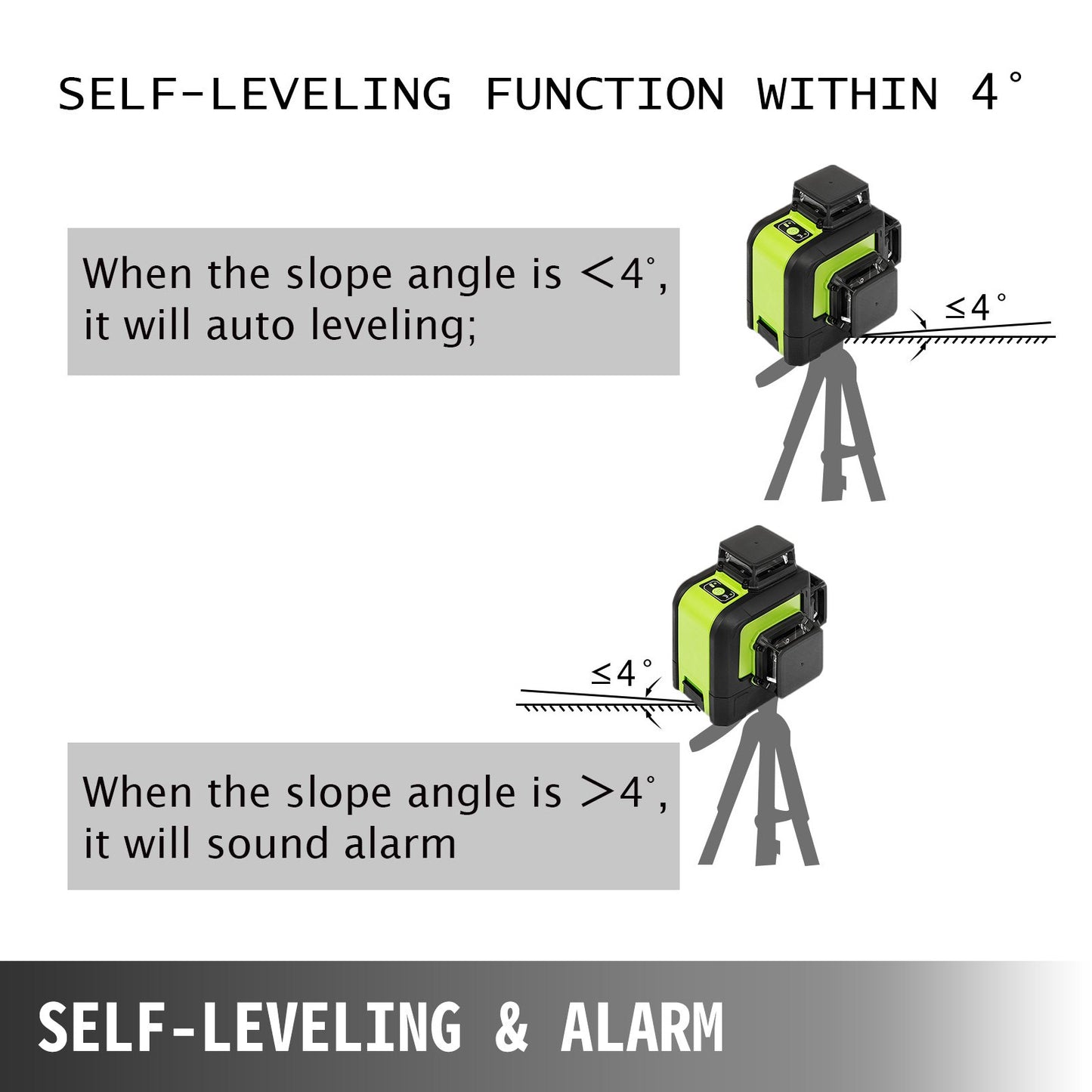 12 Lines Self-Leveling 903CG Rotary Laser Level Kit 360°Rotatable Horizontal & Vertical Cross Line Rotating Laser Kit
