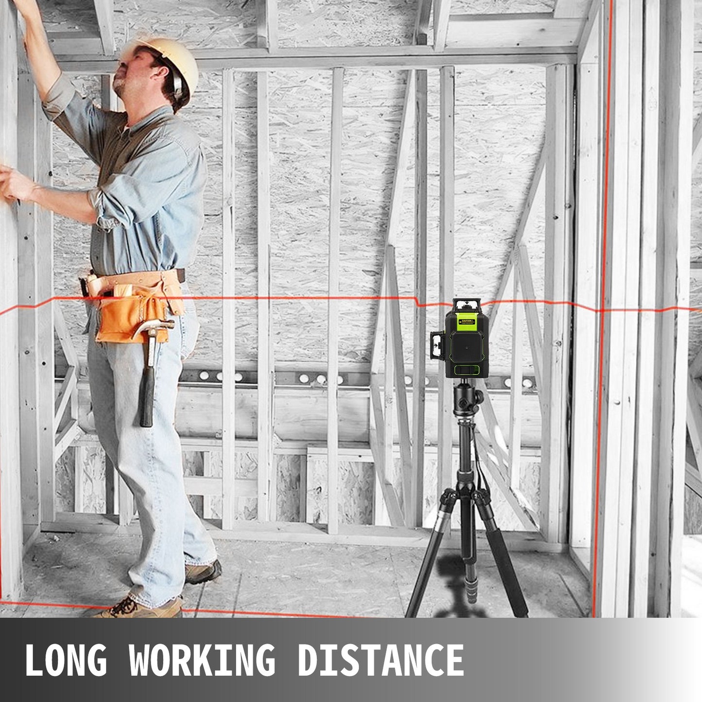 12 Lines Self-Leveling 903CG Rotary Laser Level Kit 360°Rotatable Horizontal & Vertical Cross Line Rotating Laser Kit