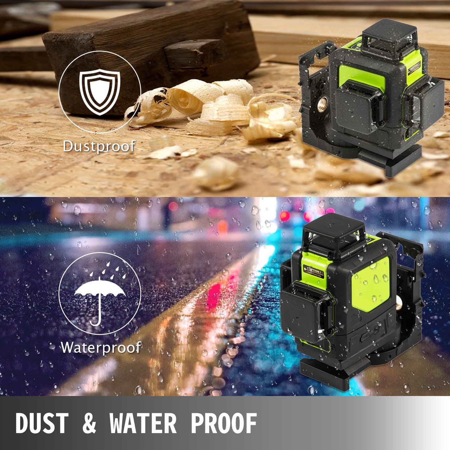12 Lines Self-Leveling 903CG Rotary Laser Level Kit 360°Rotatable Horizontal & Vertical Cross Line Rotating Laser Kit