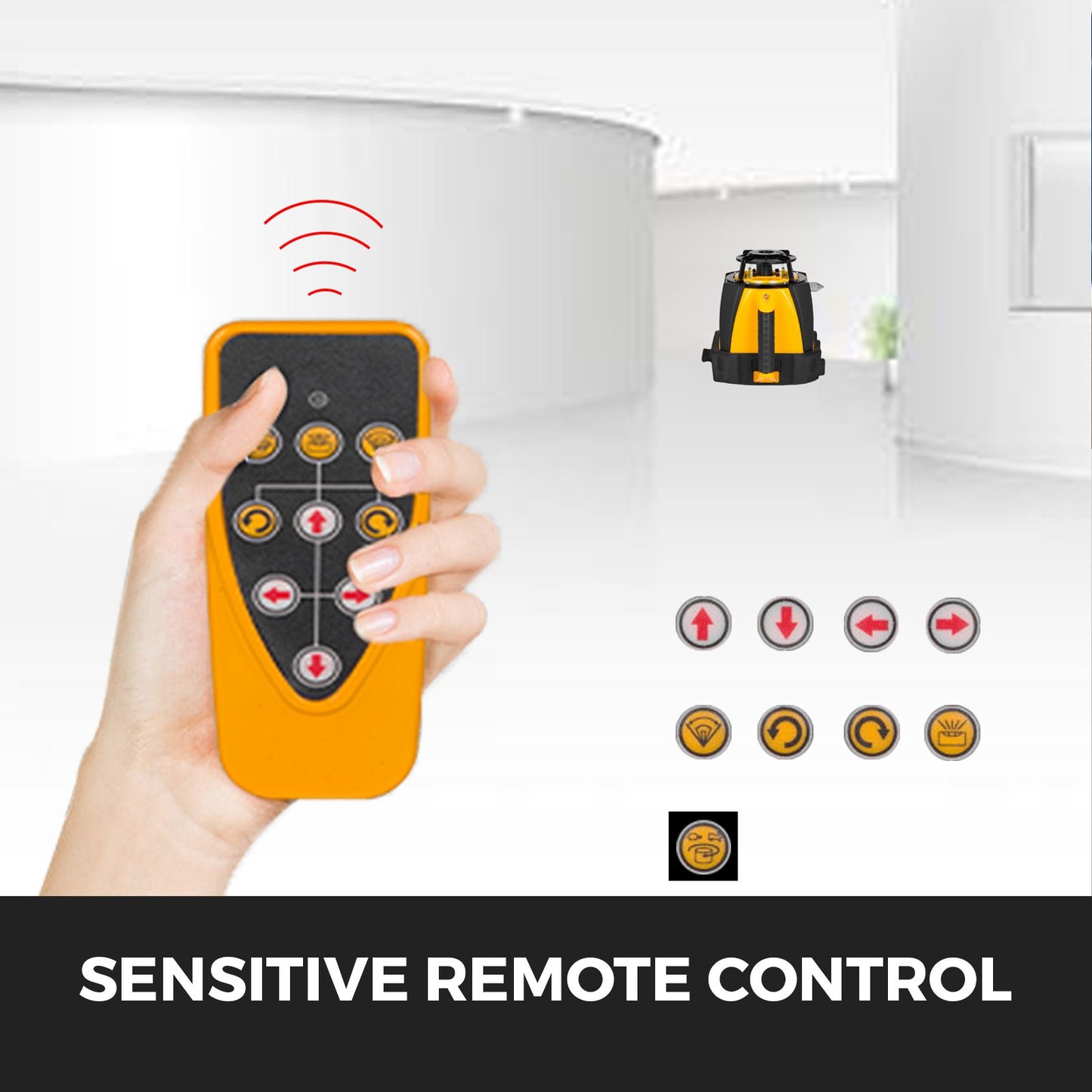 Digital Self-Leveling Rotary Laser Kit Red Beam Precise Construction 500M Range with Remote Control & Receiver