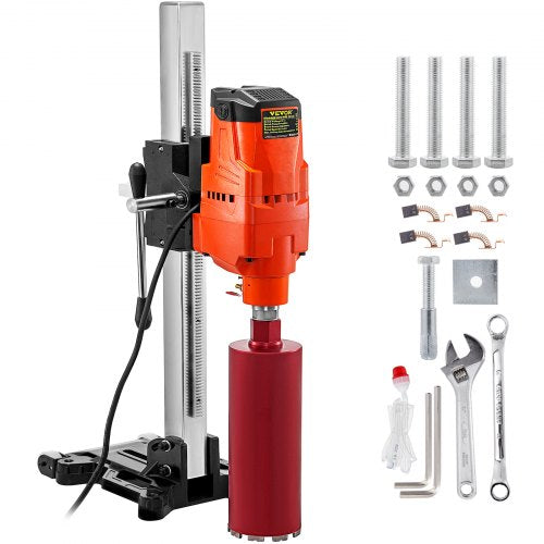 Core Drill Machine 305 MM 12 Inches Core Drill Rig Powerful Rugged Diamond Concrete Core Drill 220V 500 r/min Core Drill Rig Tool Wet Dry Concrete Brick Block Drilling 4800W 45-Degree Rotation