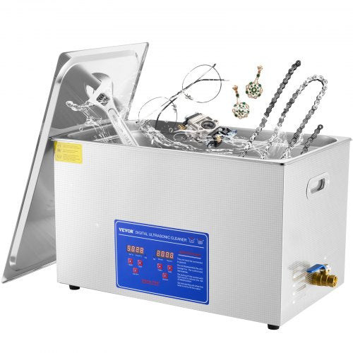 30L Ultrasonic Cleaner Machine Stainless Steel Ultrasonic Cleaning Machine Digital Heater Timer Jewelry Cleaning for Commercial Personal Home Use(30L)